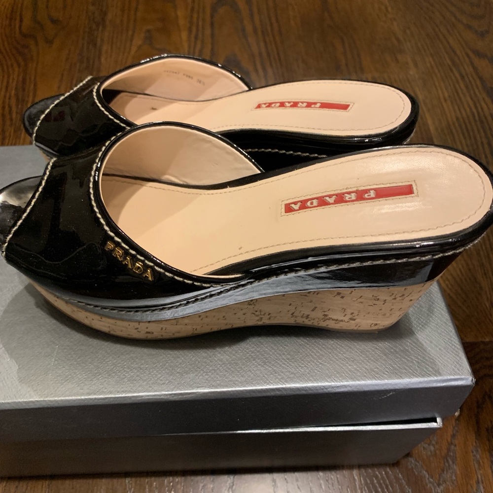 Prada black wedges. Patent leather - Picture 2 of 3